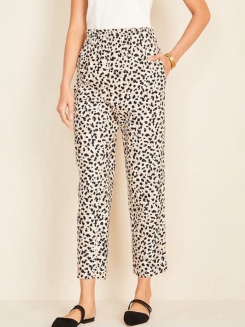 Ann Taylor High Rise Animal Print Pull On Pants Size S